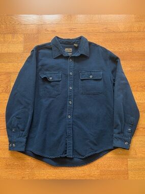 Marino Bay Chamois Heavyweight Button Up Shirt Navy
